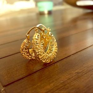 Polished 14K Gold Filled Greek Filigree Earrings